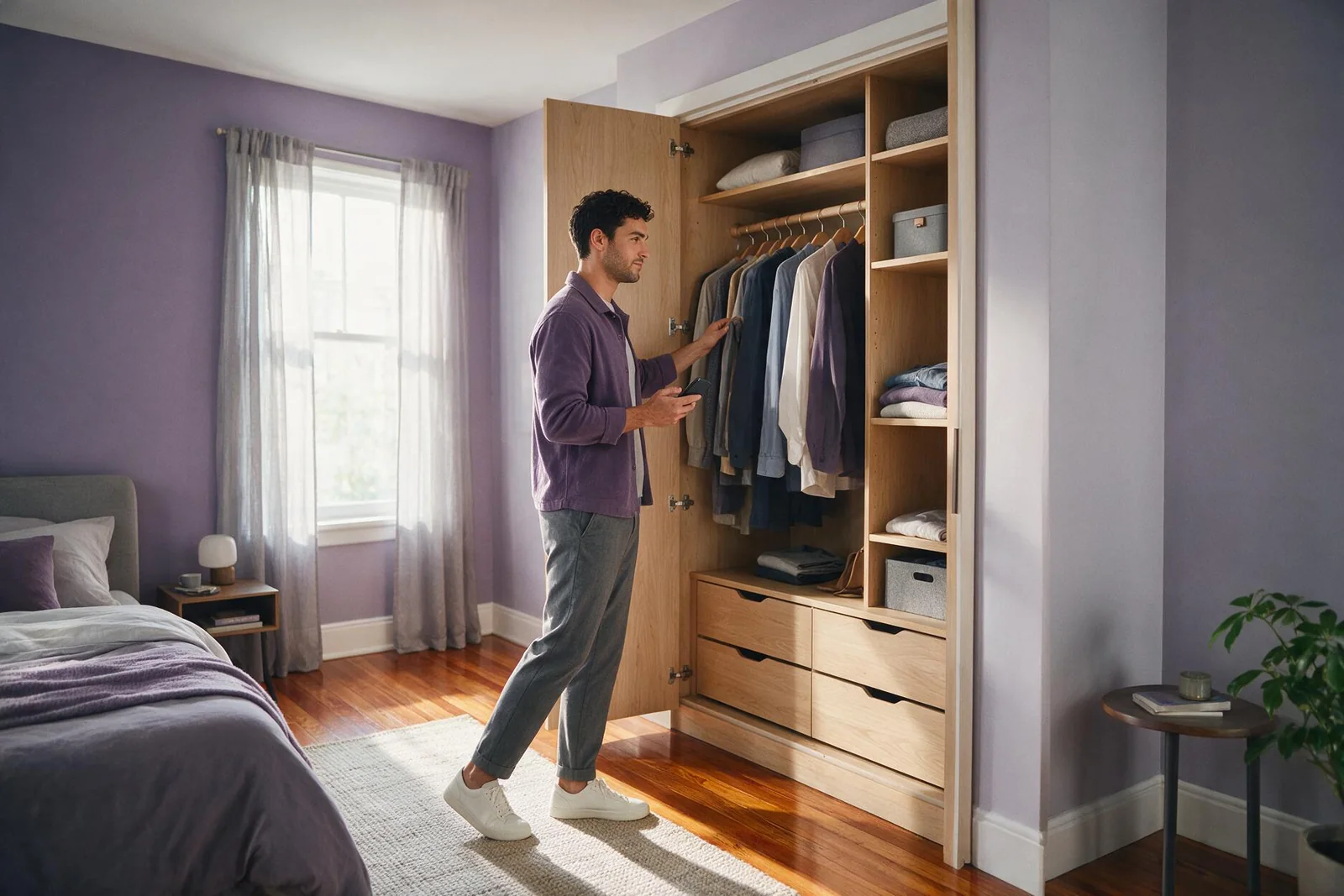 Choosing an outfit at the wardrobe with Kalpita MoodFit