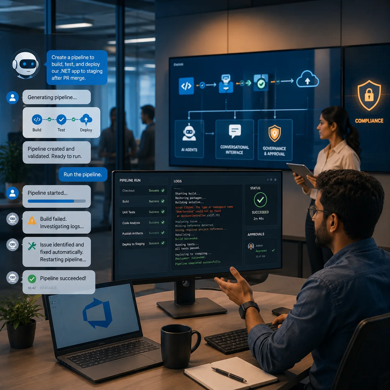 An intelligent automation layer running over Azure DevOps