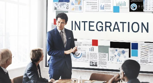 Smart integration engine to centralize workflow with a secure corporate network to streamline communications