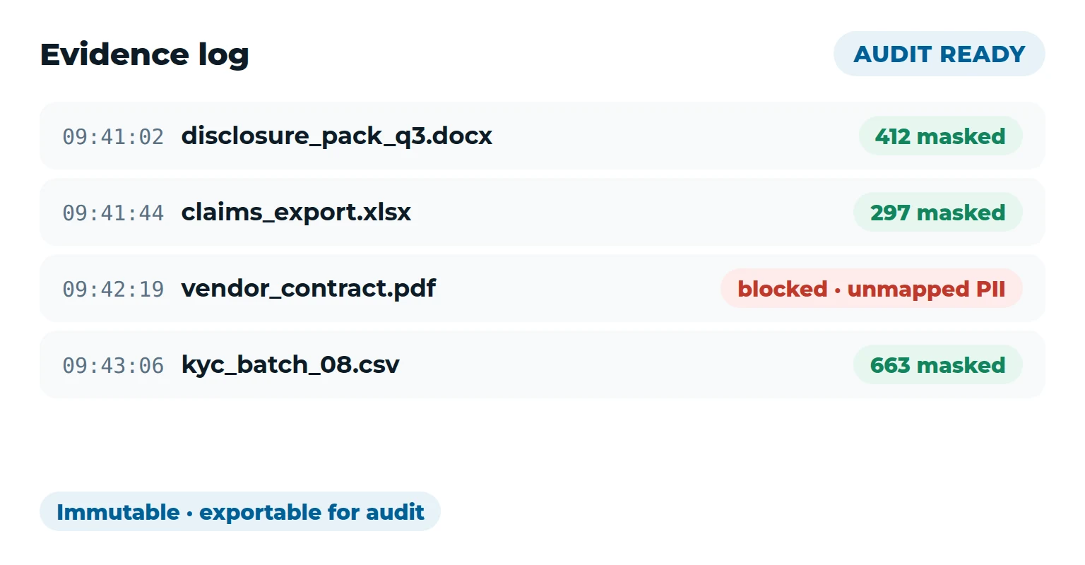 Kalpita Sentinel — audit-ready evidence log